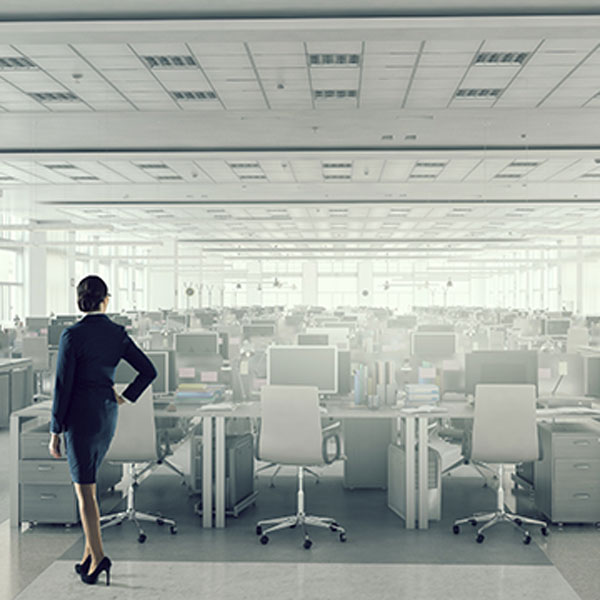 lady standing in office